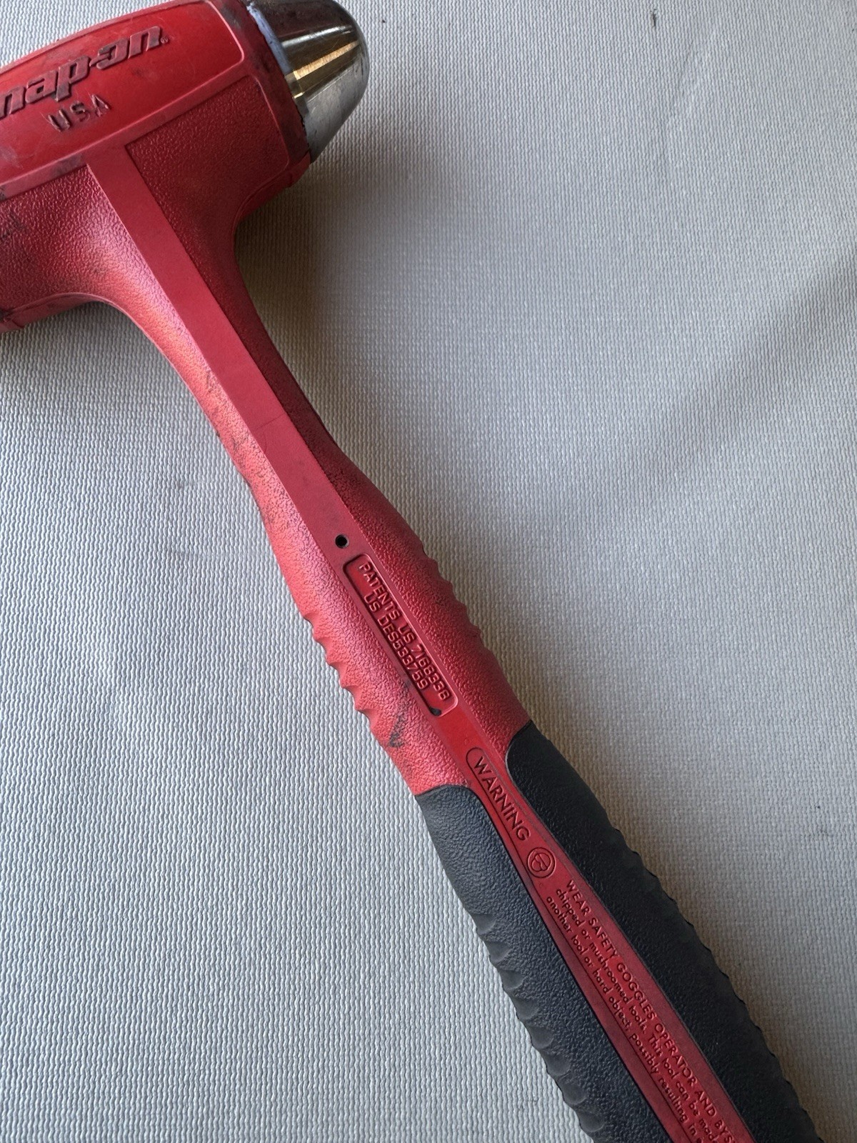 Snap On Tools 32 Ounce RED Soft Grip Dead Blow Ball Peen Hammer HBBD32