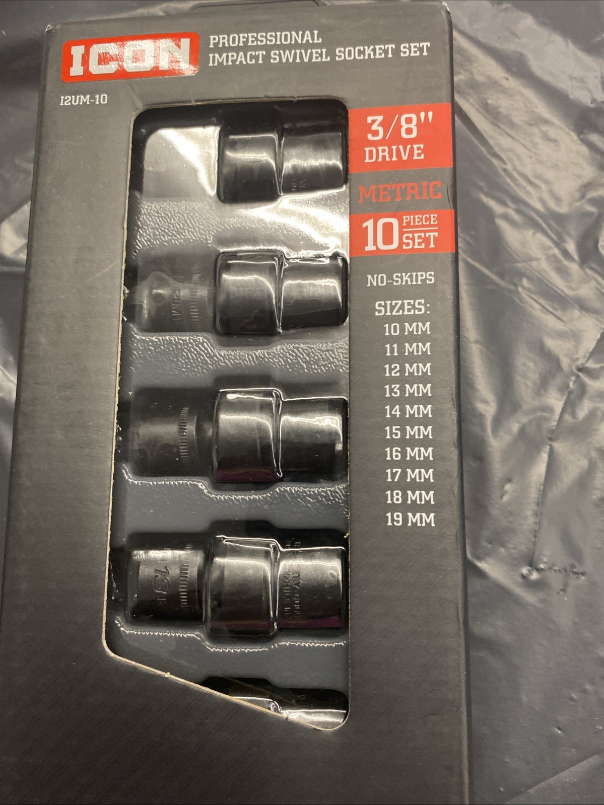 Icon Professional Impact Swivel Metric Socket Set 3/8in. Drive | I2UM-10 | 59747
