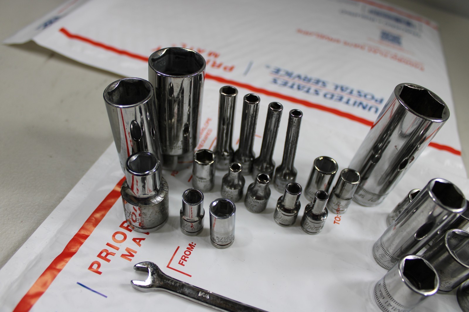 23pc LOT Blue Point Snap on Cornwell Socket Set incl 1 Wrench