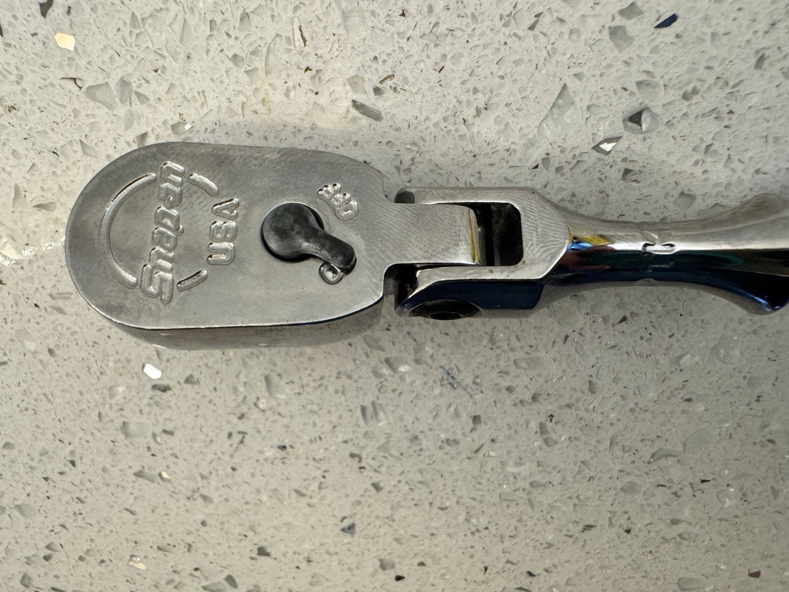 Snap-on Tools USA 1/4″ Drive Stubby Flex-Head Head Chrome Ratchet TKF72