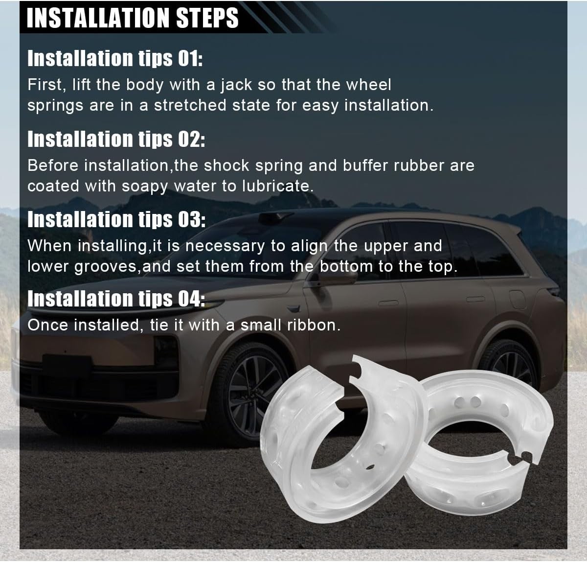 2PCS Amortiguador Suspensión Coche Buffer Resorte Goma Tipo C Universal