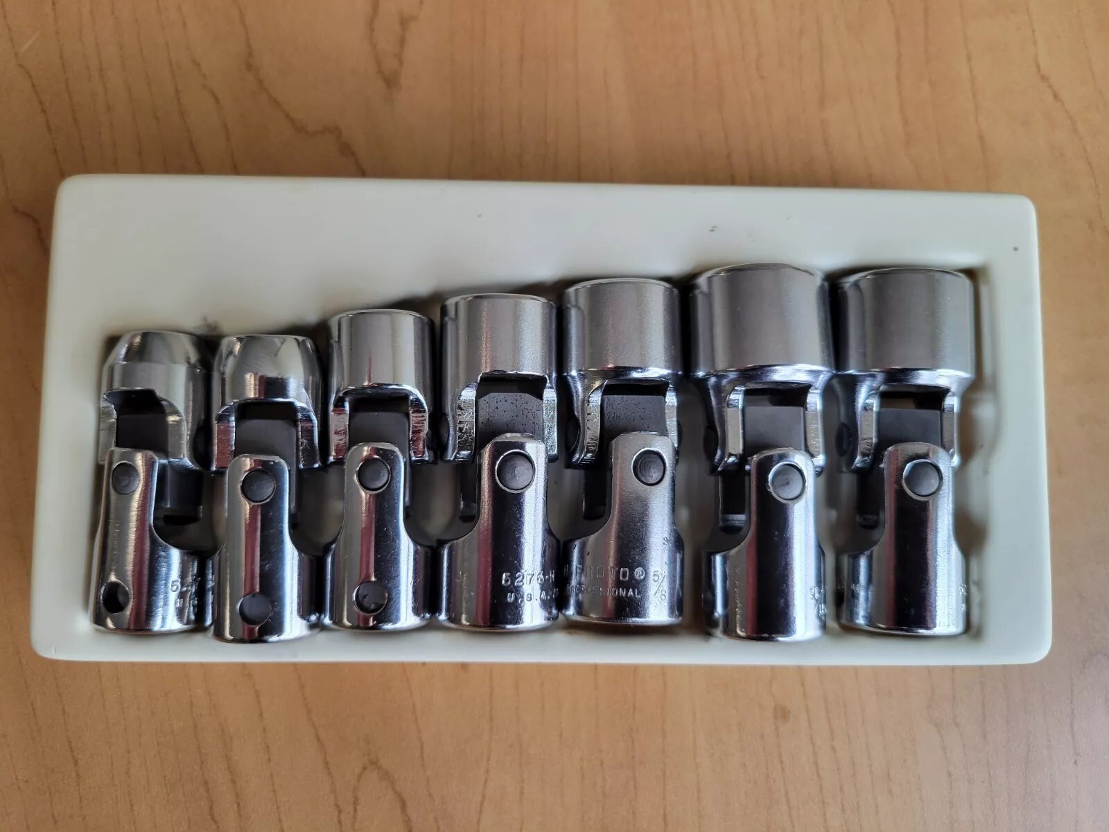 Proto 7 Piece 3/8″ Drive 6 Point SAE Universal Joint Socket Set 3/8 through 3/4