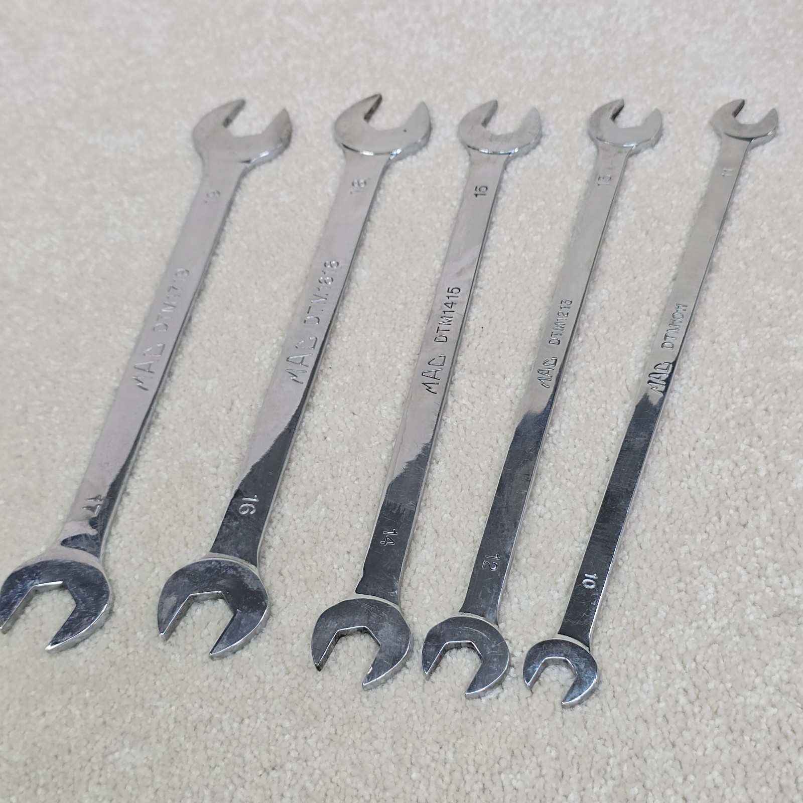 Mac Tools 5pc Metric Open End Tappet Wrench Set 10mm-19mm Thin Beam DTM50K Tray