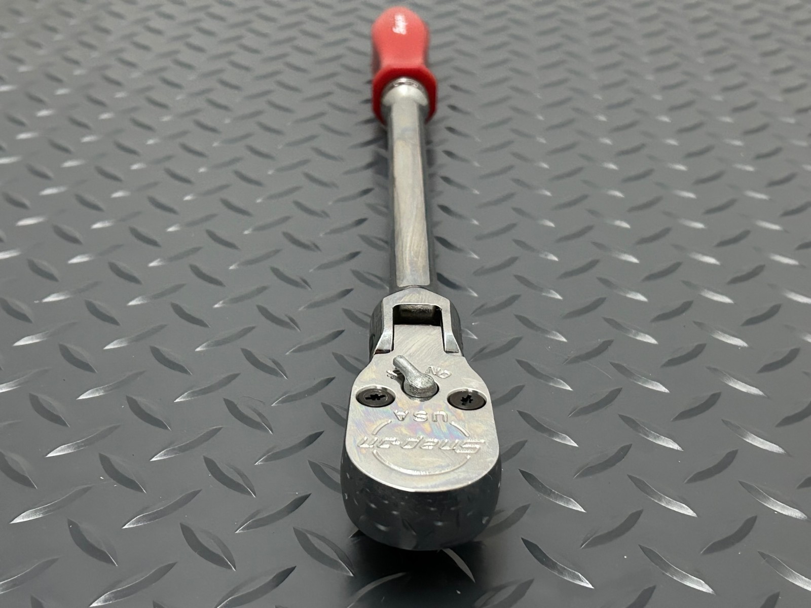 Snap-on Tools RED 1/2″ Drive Flex Head Hard Handle Ratchet SHFD80A USA NEW