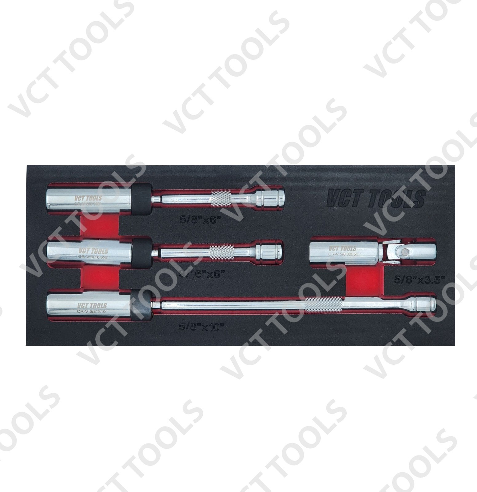 VCT 4Pc Magnetic Spark Plug Swivel Socket Set 3/8″ Dr. For 5/8″ and 9/16″ Sizes