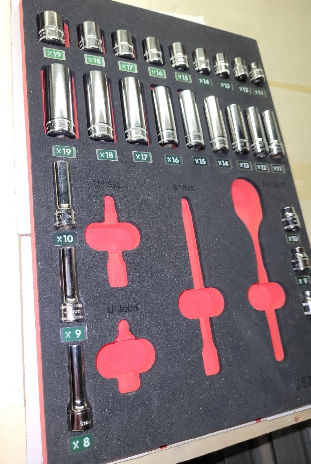 Caterpillar CAT SNAP-ON Williams 6pt METRIC SHALLOW & DEEP 3/8″ SOCKET FOAM SET