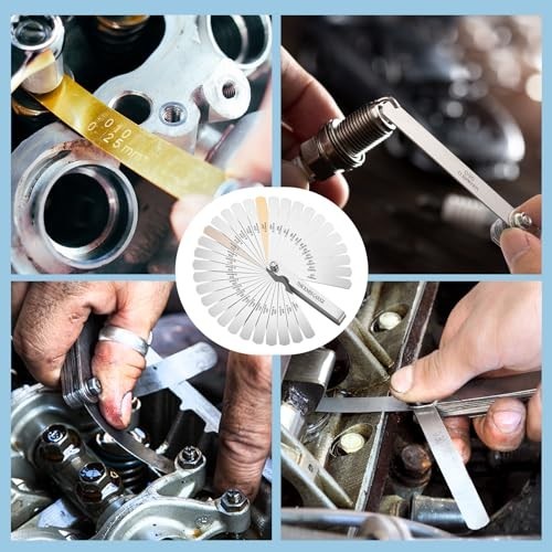 32 Blades Feeler Gauge Set Stainless Steel Thickness Gauge 0.04–0.88mm Dual Metr
