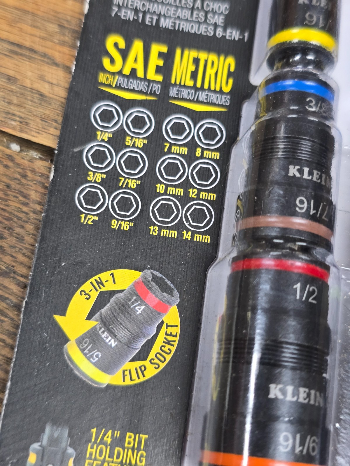 🔅 Klein Tools SAE + Metric Impact Flip Sockets + Bit Holder 32933KIT