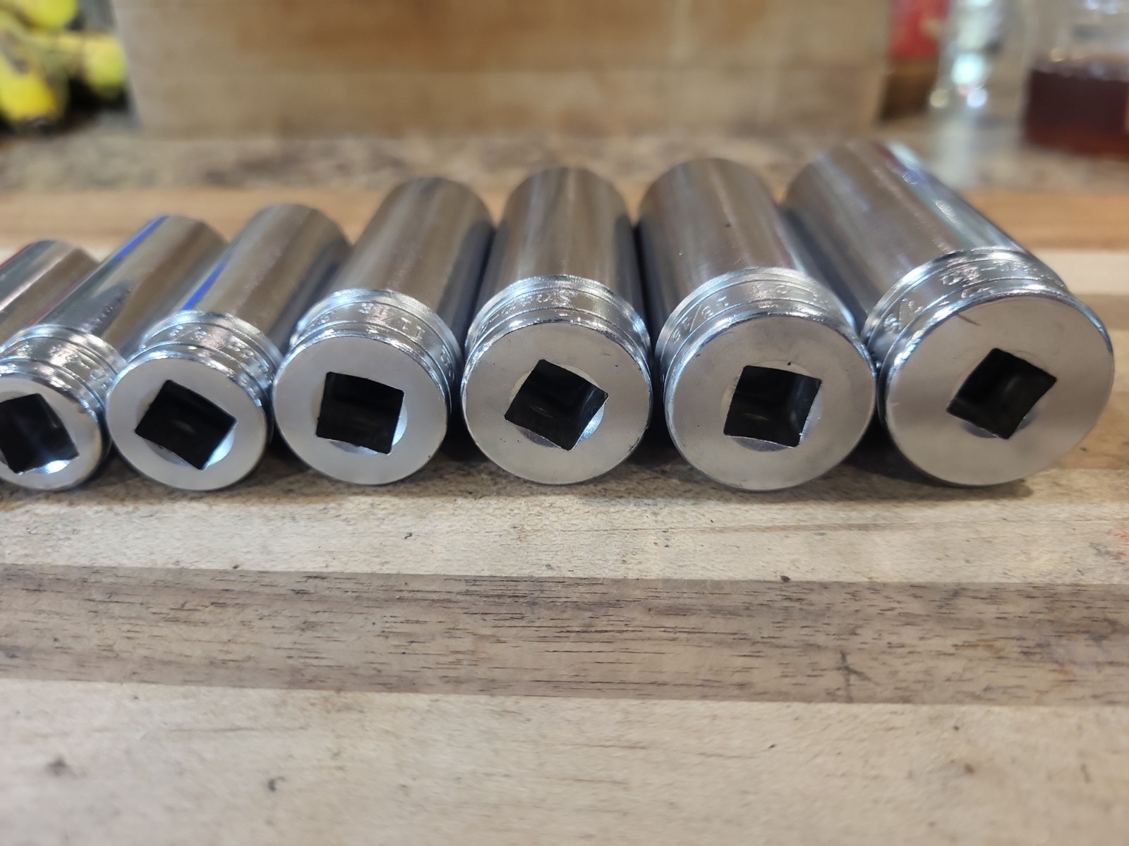 Snap-On 11 Pc. 3/8″ Dr. 6 Pt. SAE Deep Socket Set 211SFS. VGUC 🔥 🇺🇸