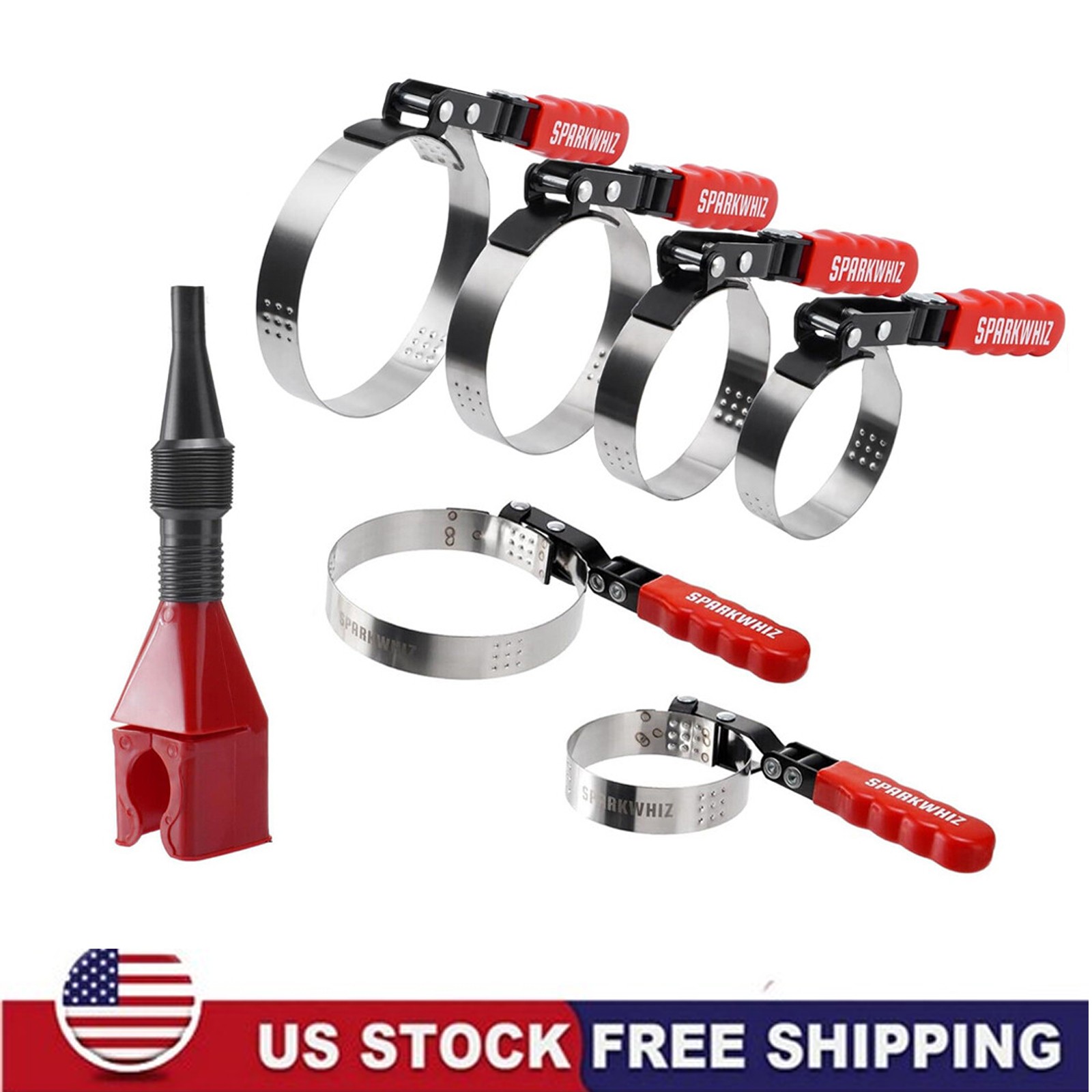 Set of 7 Swivel Oil Filter Wrench 2-1/6” – 5-1/4″ 6 Size Oil Filter Tool Remover