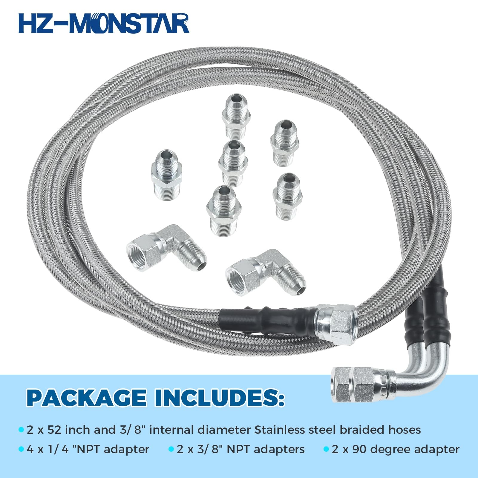HZ-MONSTAR 6AN 52″ Transmission Fluid Oil Cooler 52 inches x 0.375