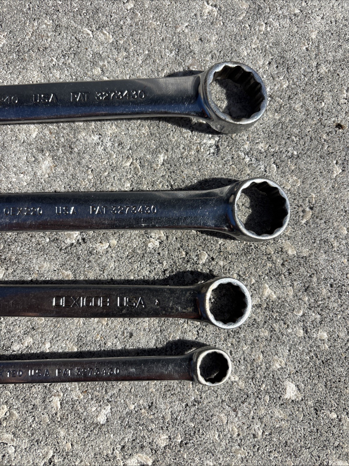 Snap On 4 Pc OEX SERIES Flank Drive Short Combination Wrench Set 3/8 To 3/4