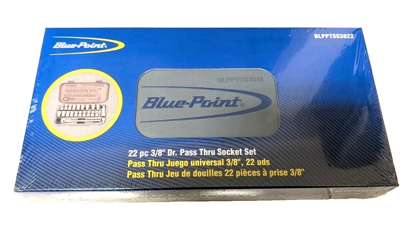 NEW Blue-Point® by Snap-on™ 3/8″ Pass-Thru 22pc Socket Ratchet Set BLPPTSS3822