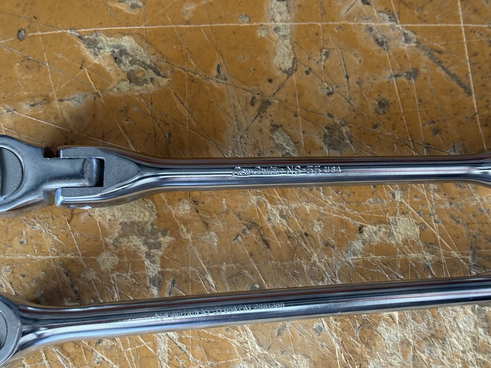 Vintage New Britain NS-33 & NS-55 1/2” Drive Ratchet Set Fixed & Flex Head USA