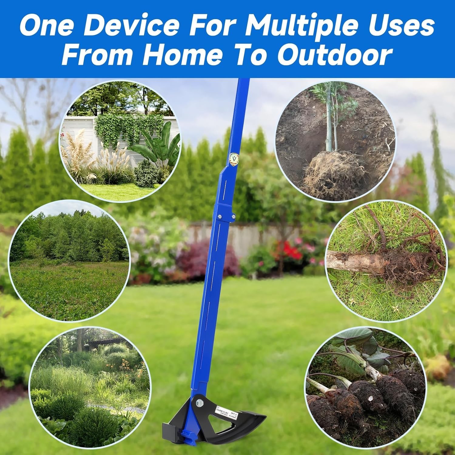 Heavy-Duty Tree Root Puller Tool – Efficiently Uproots Woody Stems up to 1-3/8″