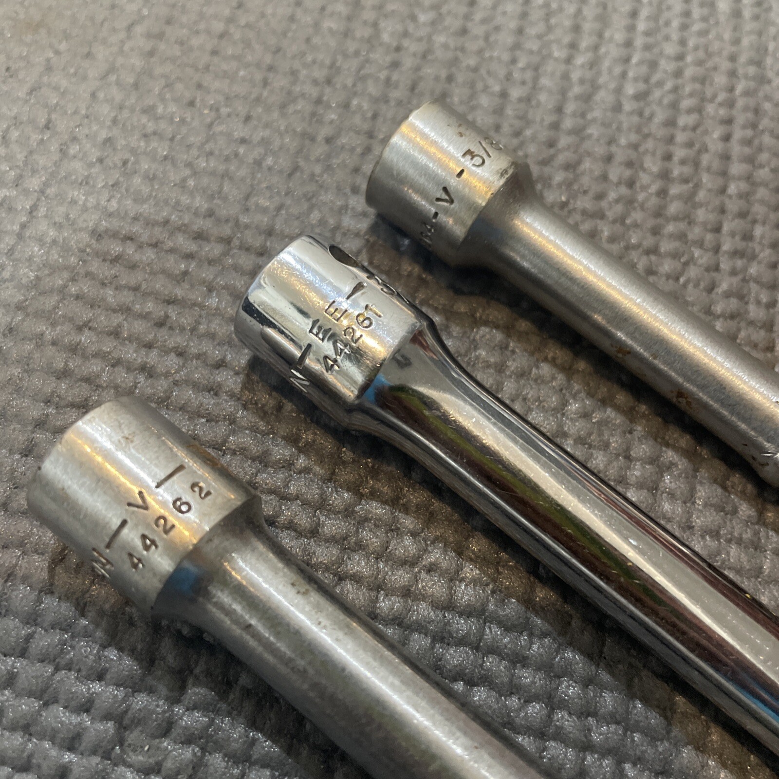 VINTAGE CRAFTSMAN ⅜” DRIVE EXTENSIONS 3,6,10” LONG AND ADAPTER 4256 MADE IN USA