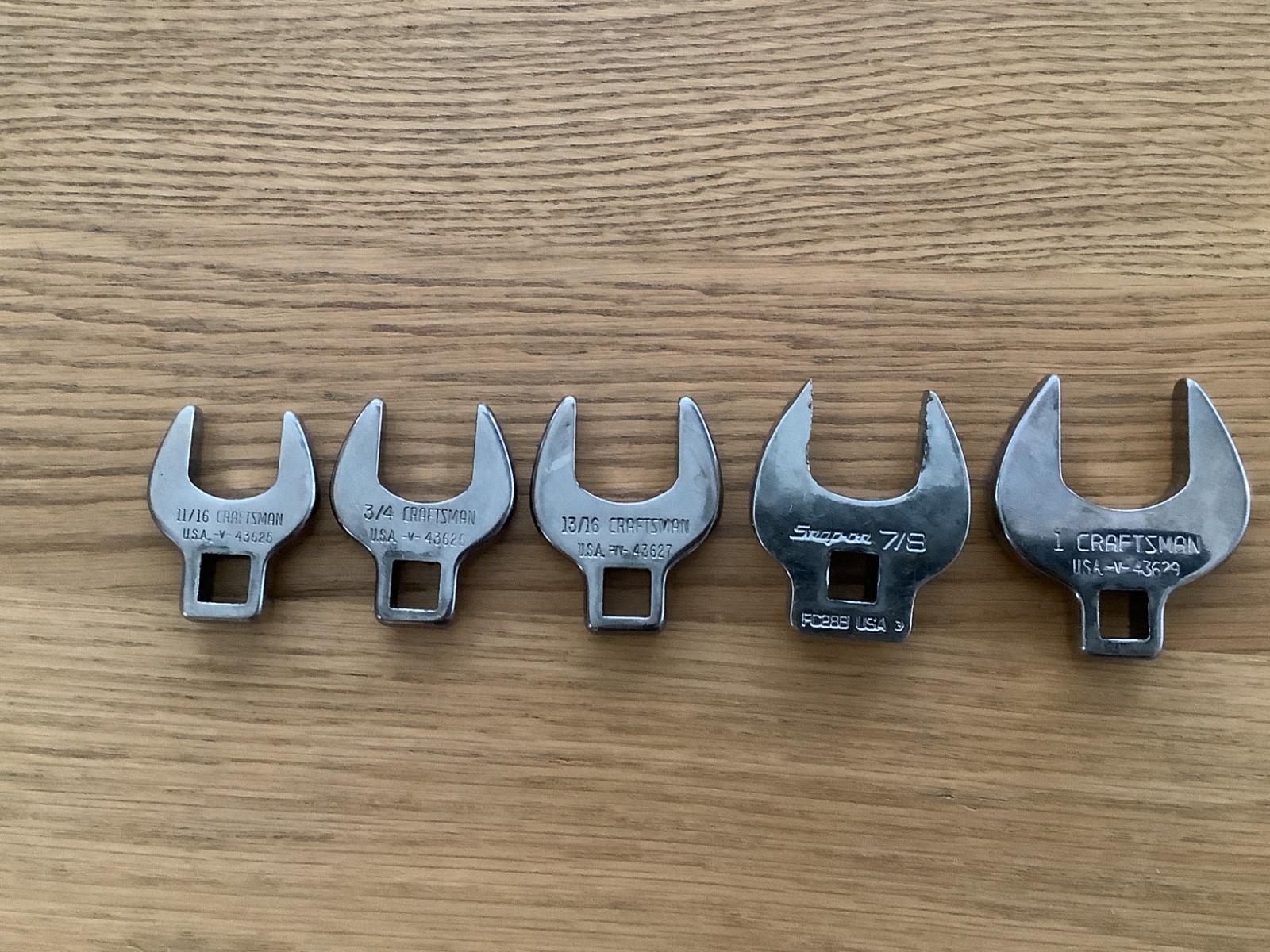 Craftsman And One Snap On 3/8″ Drive 3/8″-1” Crowfoot Wrench Set 15/16 Missing
