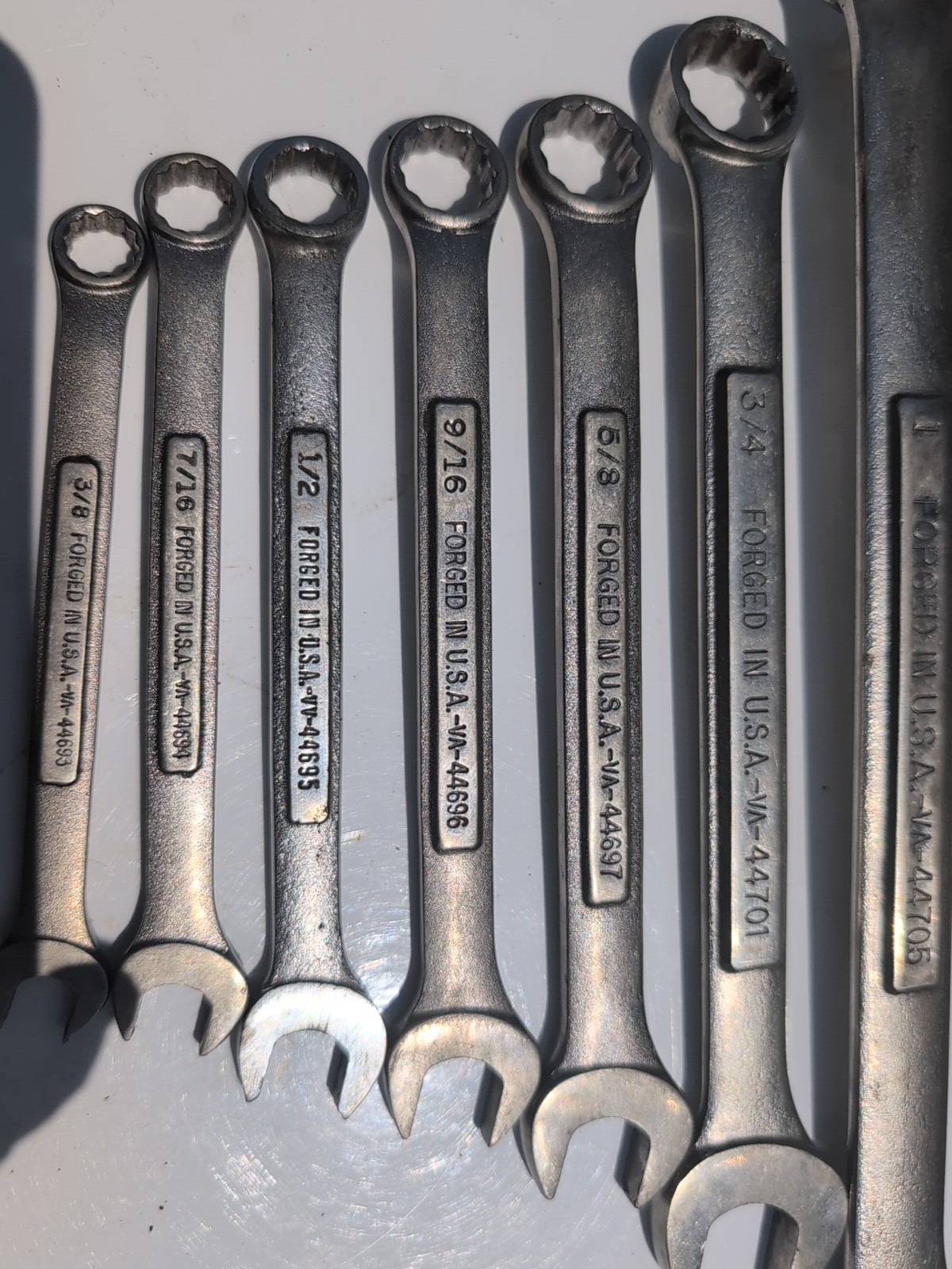 Lot Of 8 Vtg USA Craftsman combination wrenches VA series 3/8” to 1-1/16” nice!