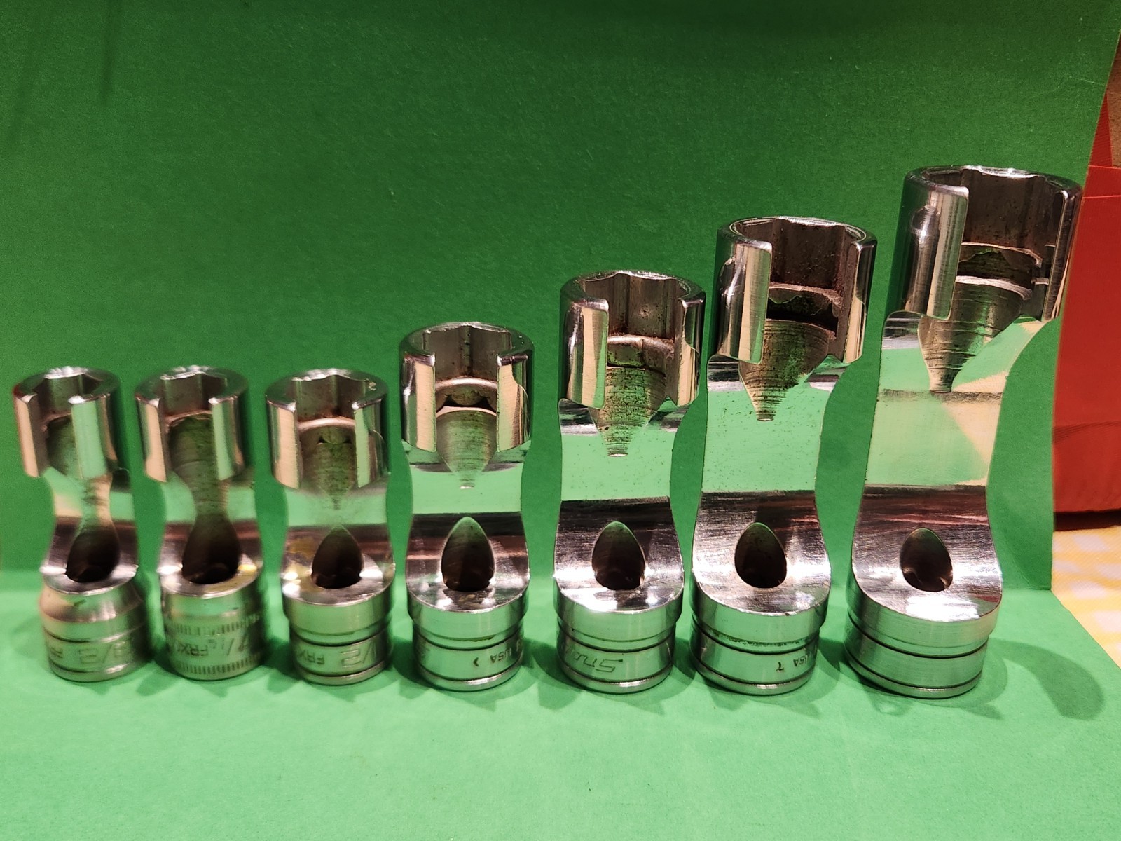 Snap On 7pc 3/8″ Dr. 6-Pt. Deep Flare Nut SAE Socket Set 3/8″-3/4″ 207FRX READ