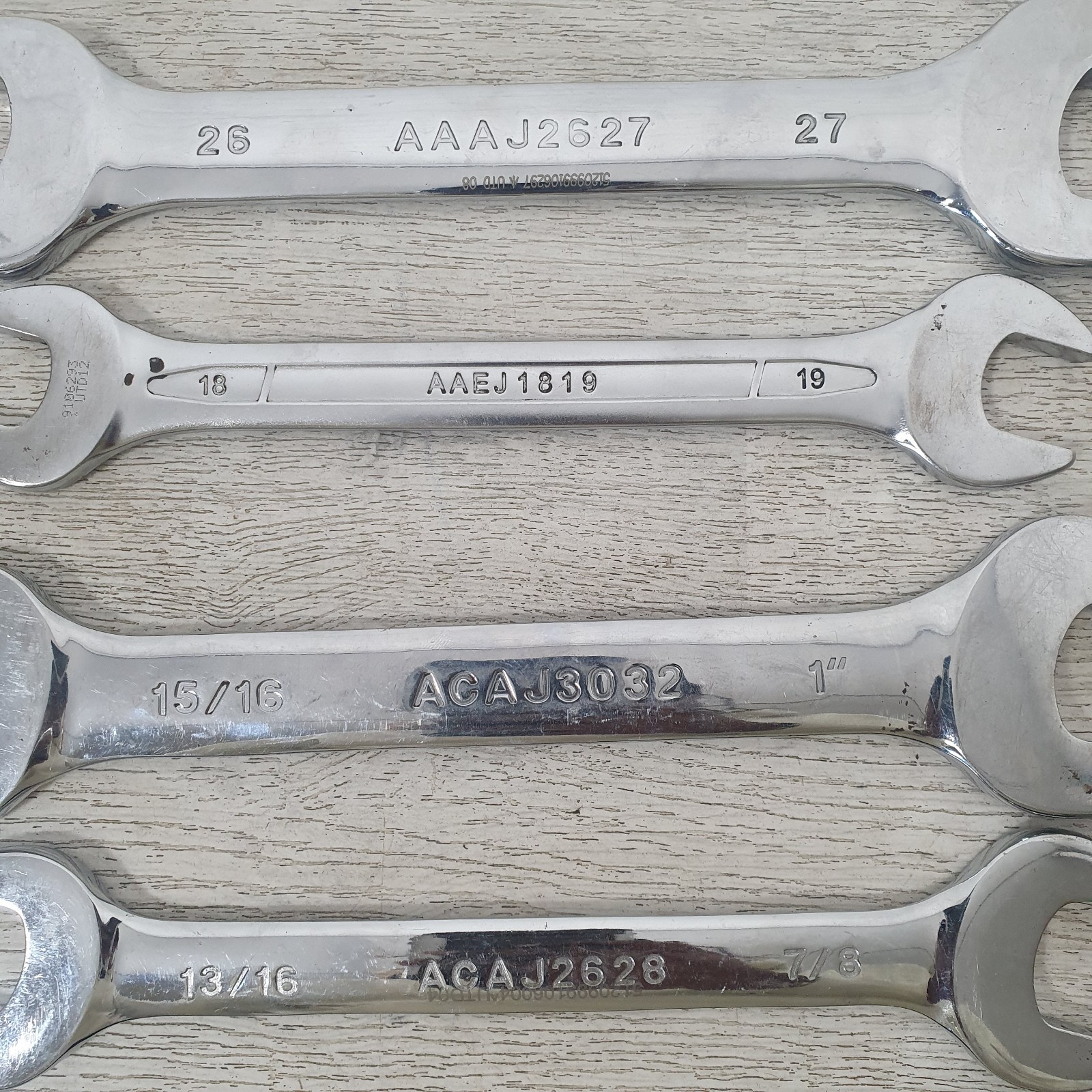 4 x Toptul Double Open Ended Spanners Metric and Imperial Mixed Bundle – B7