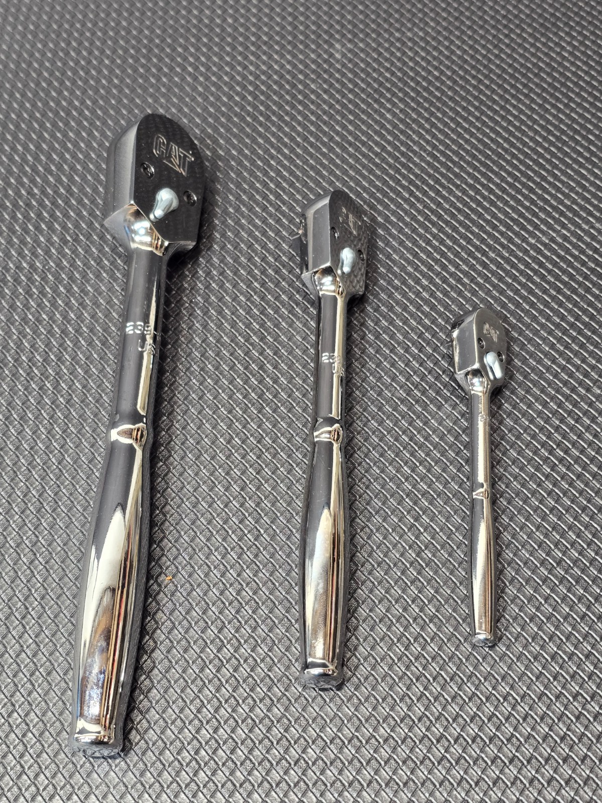 Caterpillar Tools Cat USA 3pc Ratchet Set By Snapon 233-1637 1/2 3/8 1/4