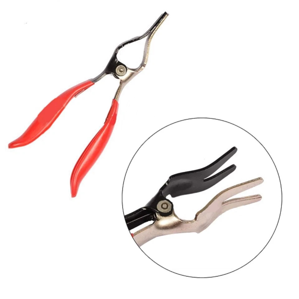 Automotive Flexible Hose Clamp Clip Pliers Set Swivel Jaw Flat Angled Band Tool