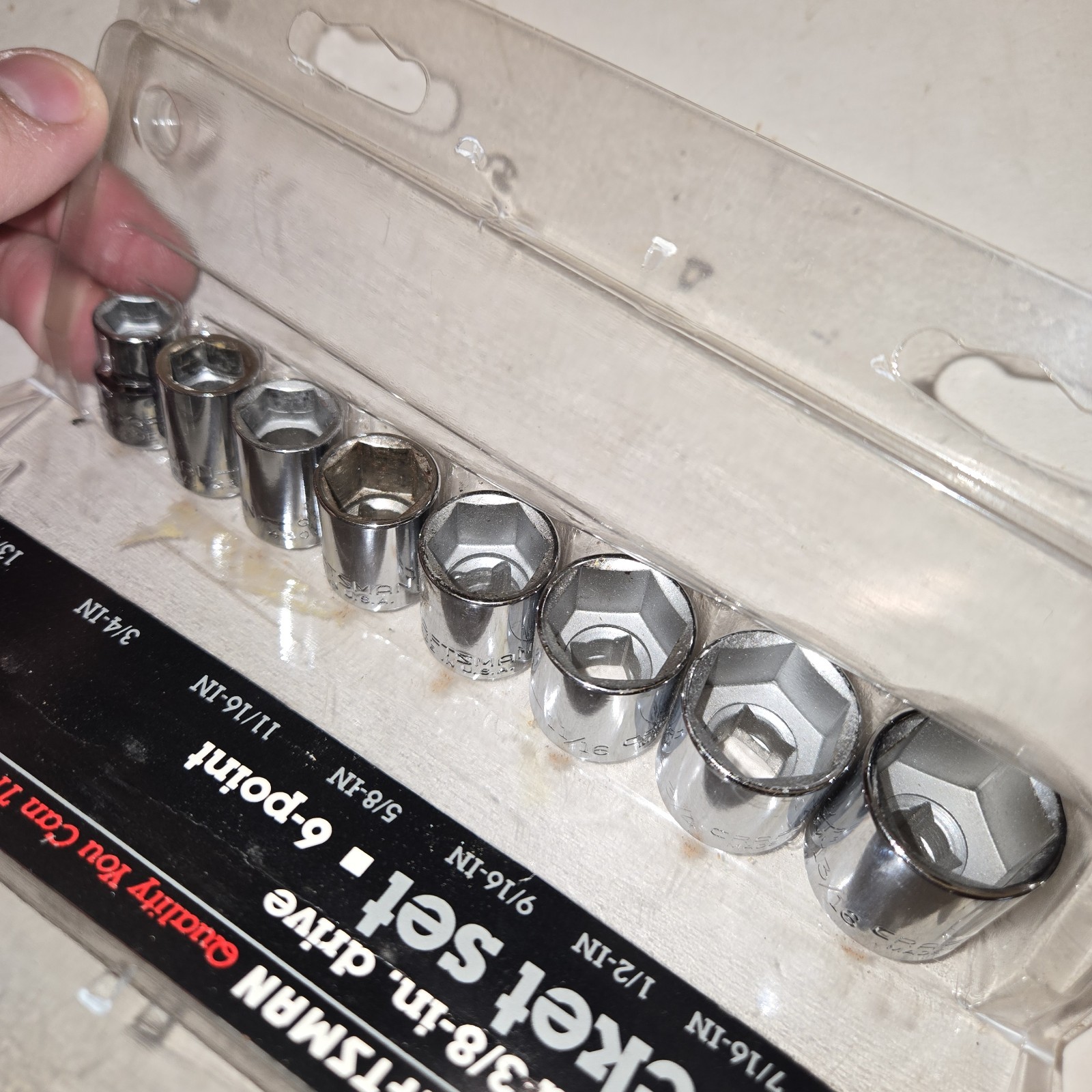 Sears Craftsman USA SAE 3/8″ Drive Socket Set 6pt 34304 G Series Socket Set of 8