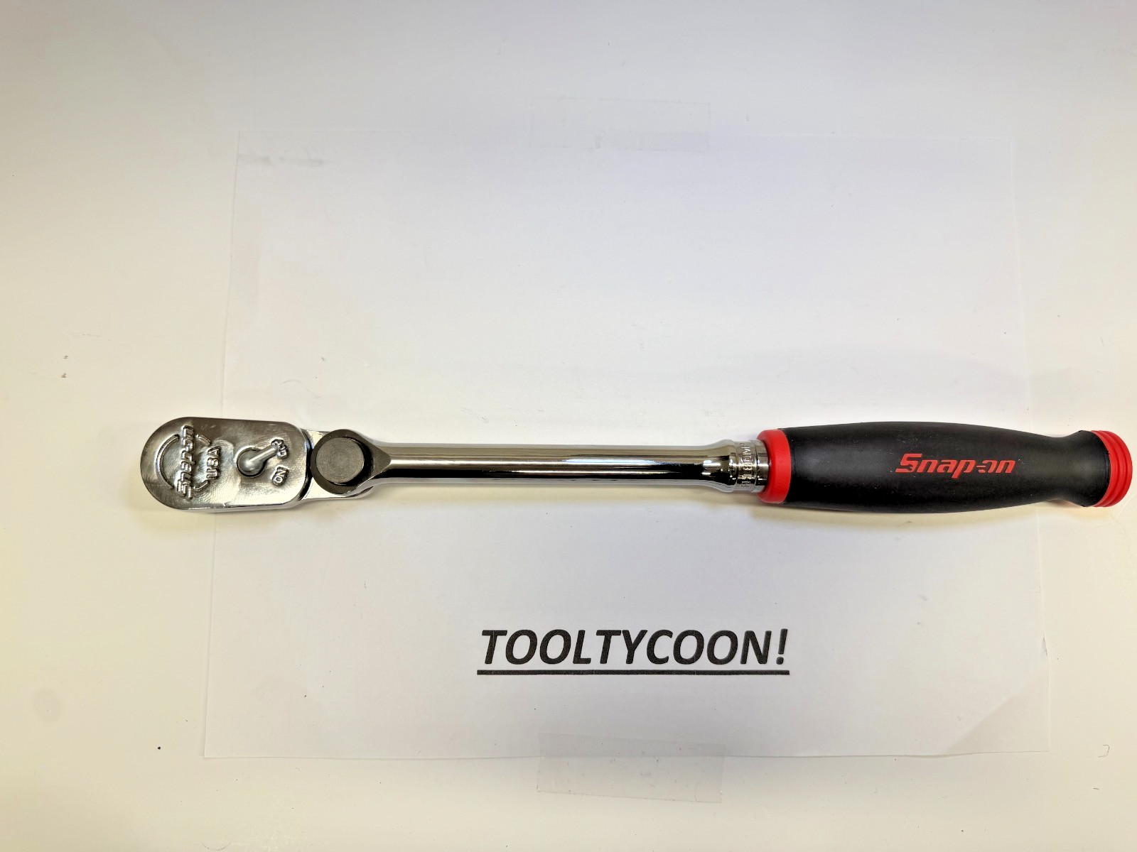 Snap-on Tools USA NEW RED 3/8″ Soft Grip Long Multi-Position Ratchet FHL80MP