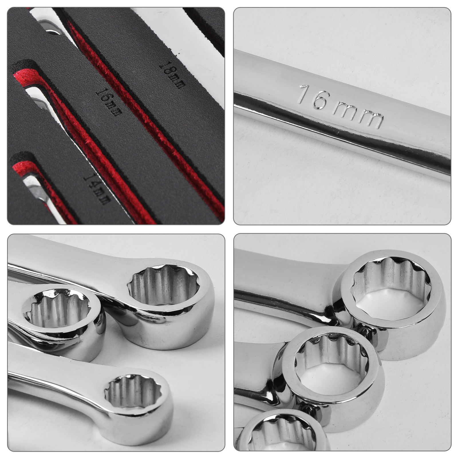 Extra Long 6PCS Box End Wrench Set, Metric Durable Aviation Spanner CRV 8mm-19mm