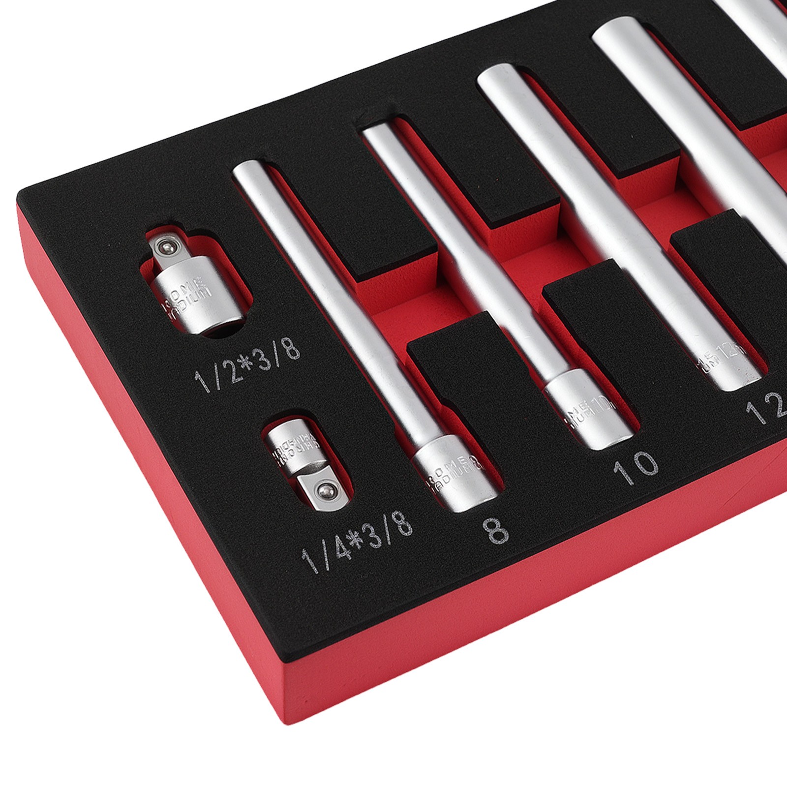 3/8 Drive Socket Set Deep 8-14mm Long Reach 120mm CR-V 6pt + 1/4 1/2 Adaptors