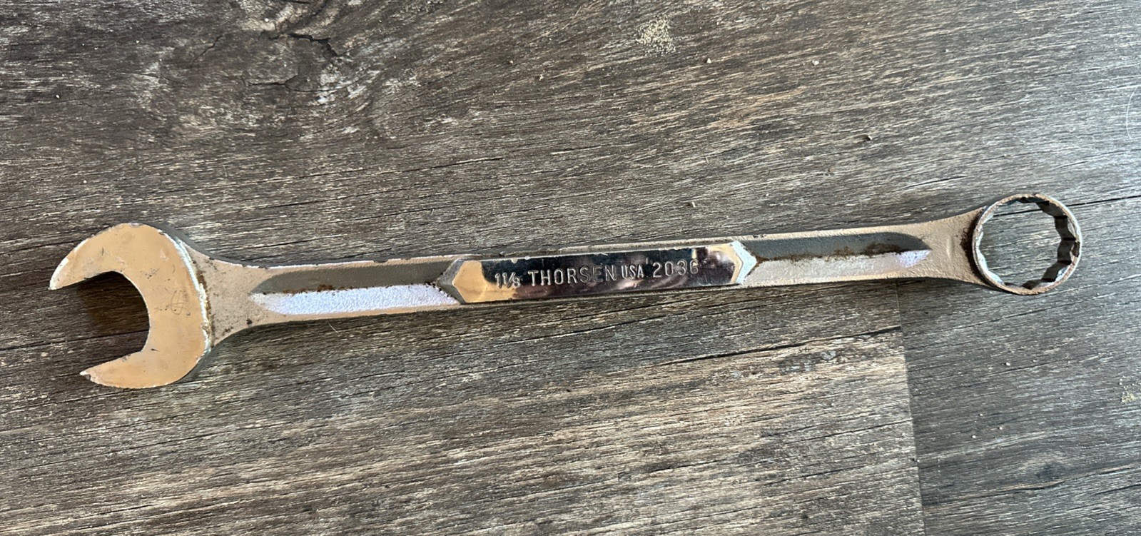 Vintage Thorsen 1-1/8″ Combination Wrench 12 Point Long Reach #2036 USA
