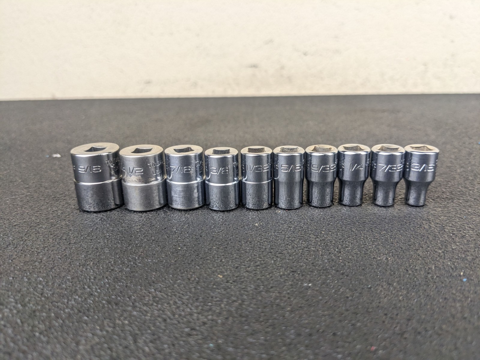 #bp484 Snap-on Tools 110TMDY USA 10pc 1/4″ Drive SAE Shallow 12pt Socket Set