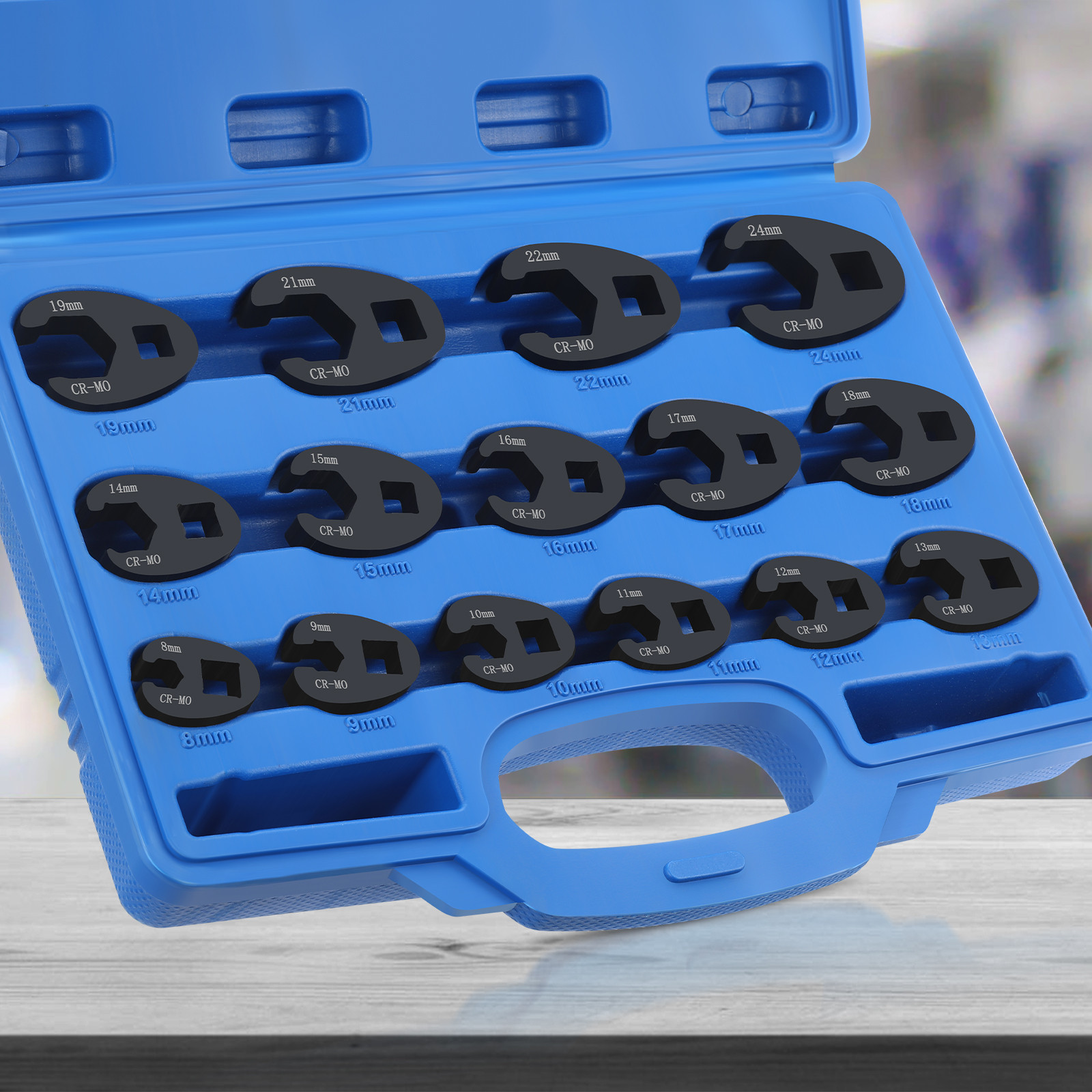 15PCS Crows foot Wrench Set 1/2″ and 3/8” Drive Flare Nut Crowfoot Wrench Set