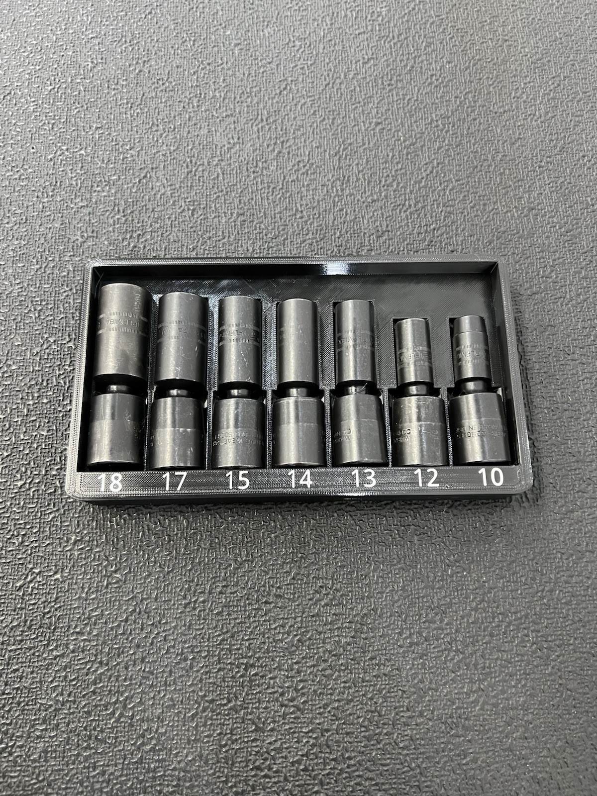 Tray compactible with Snap On 3/8″ Metric Semi Deep Impact Swivel Socket Set