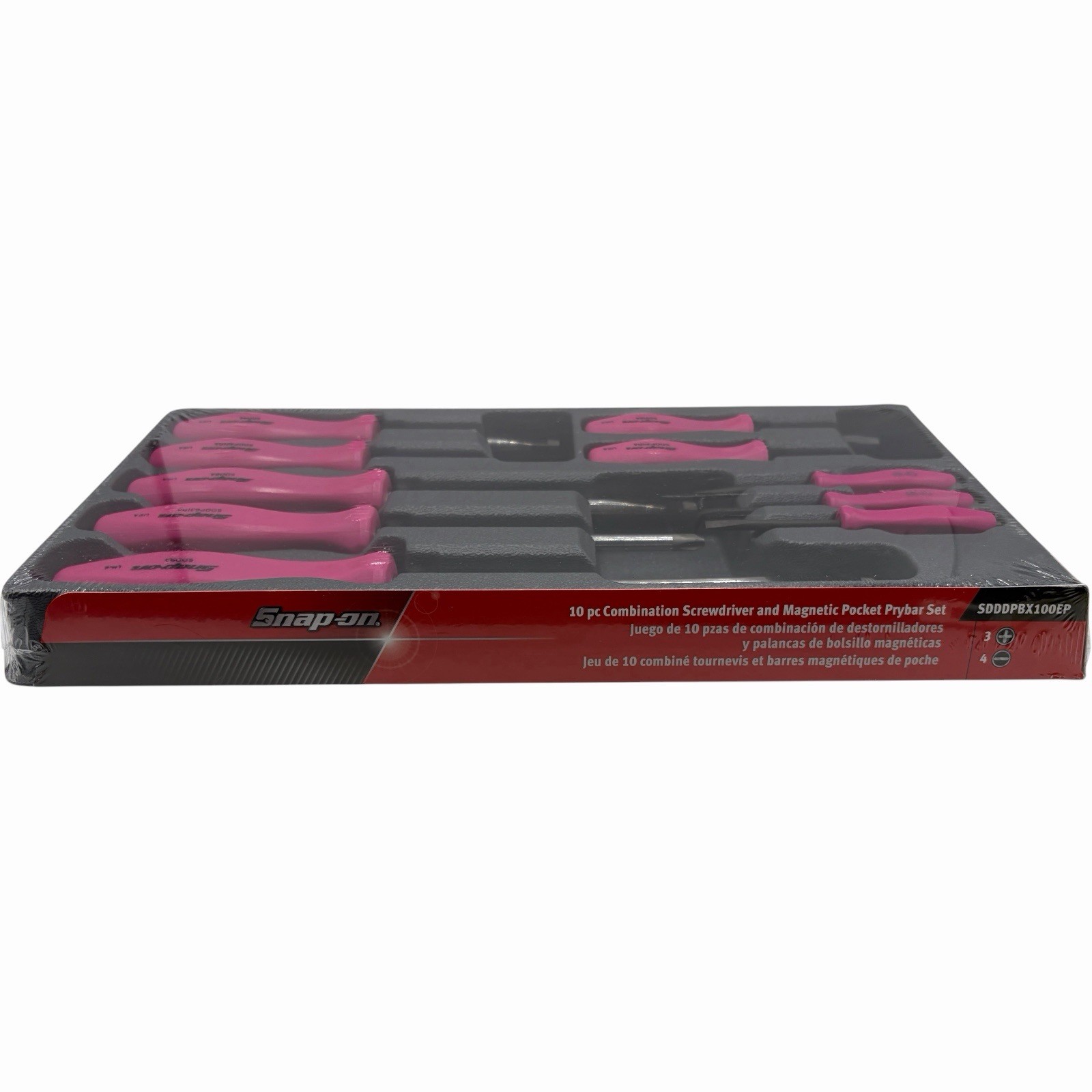 Snap On Tools Pink Hard Handle Combination Screwdriver Set SDDX70APP 7 Piece New