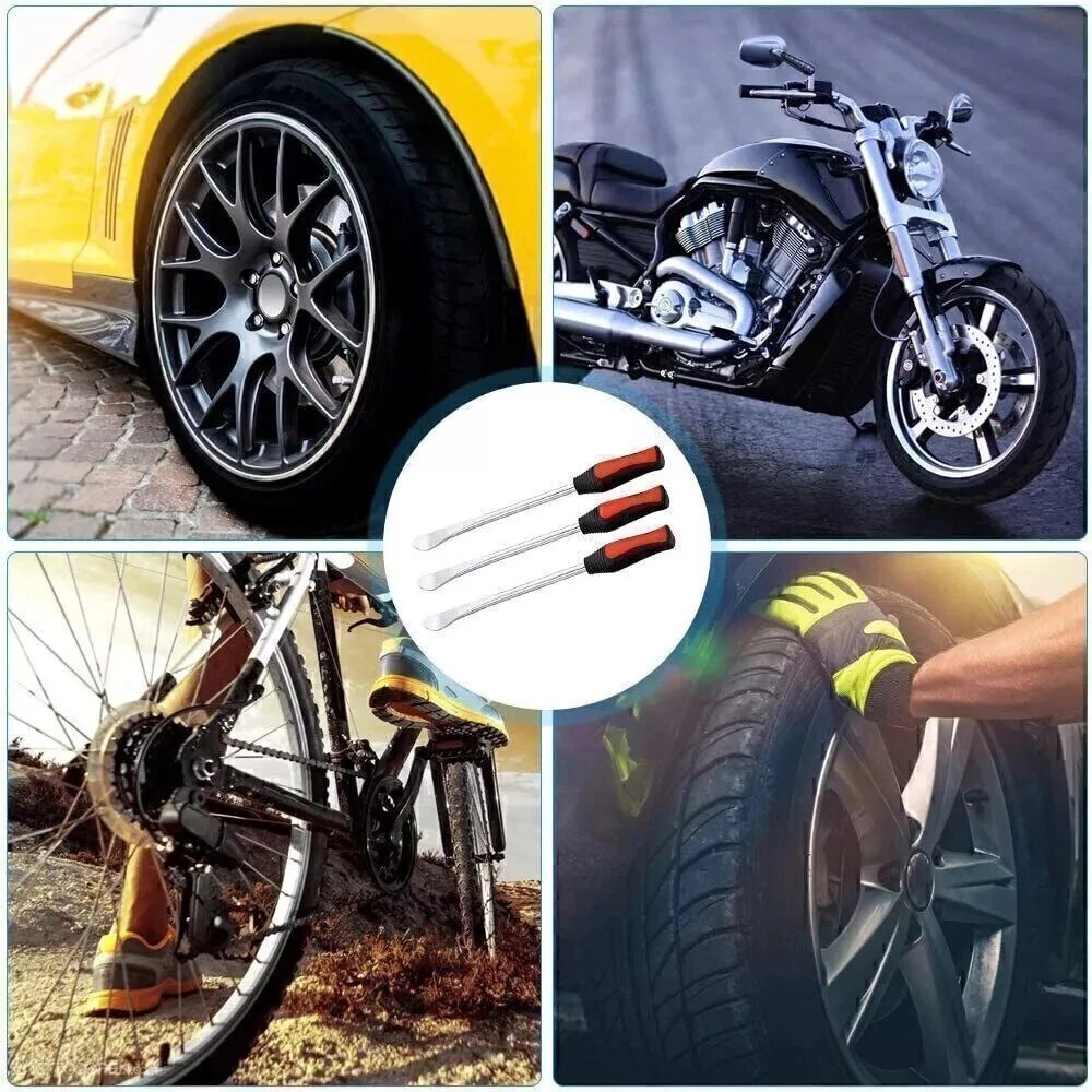 3x Steel Tire Spoon Lever Iron Kit Professional Motorcycle Tire Changing Tool