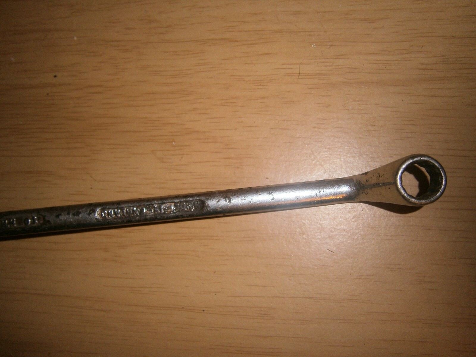 Vintage silver tone spanner. 10 & 11mm both ends.(E6b)
