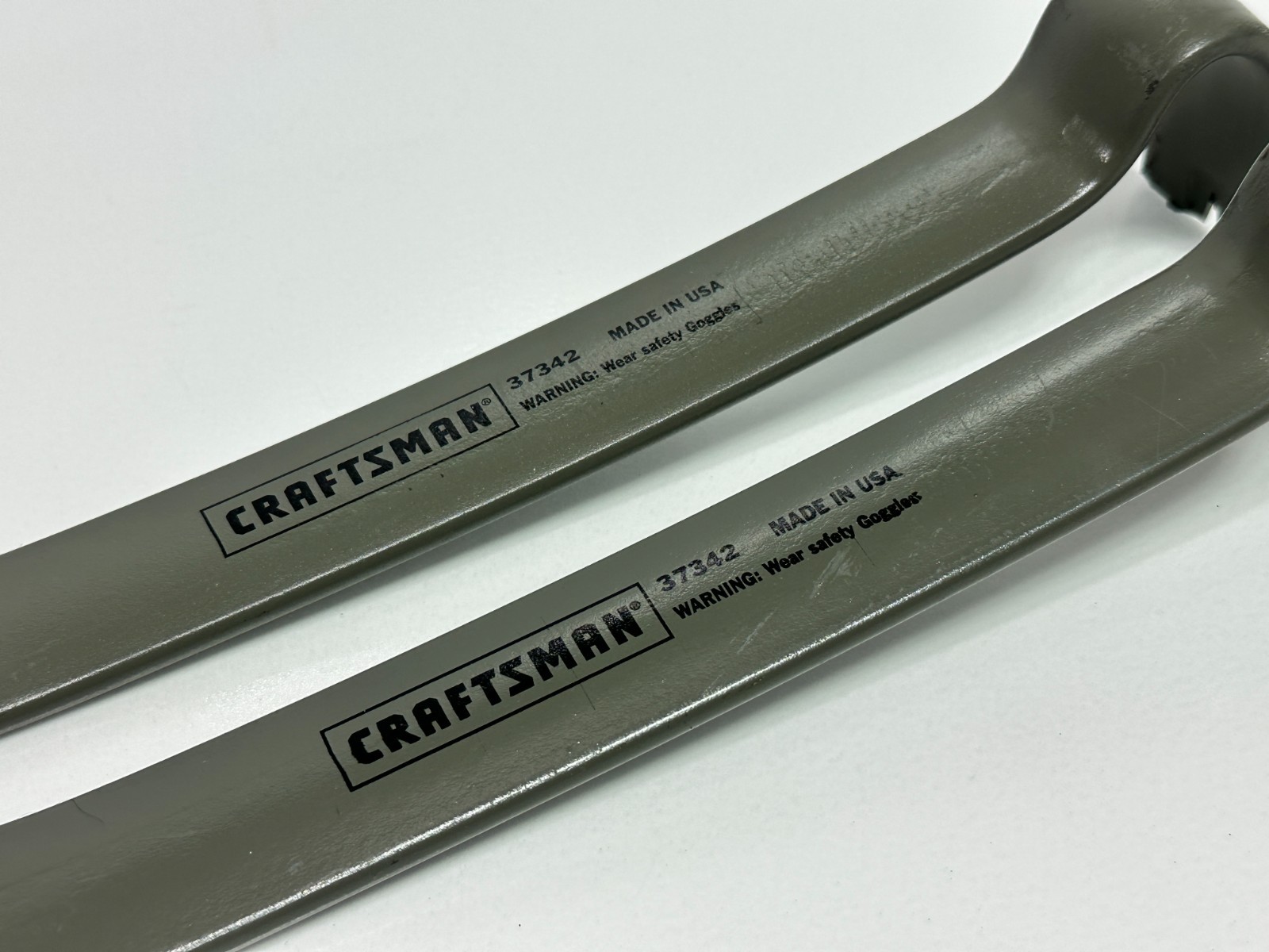 Sears Craftsman USA Made (NOS) 13.5″ Hook Pry Bar Nail Puller Wrecking Bar Pair