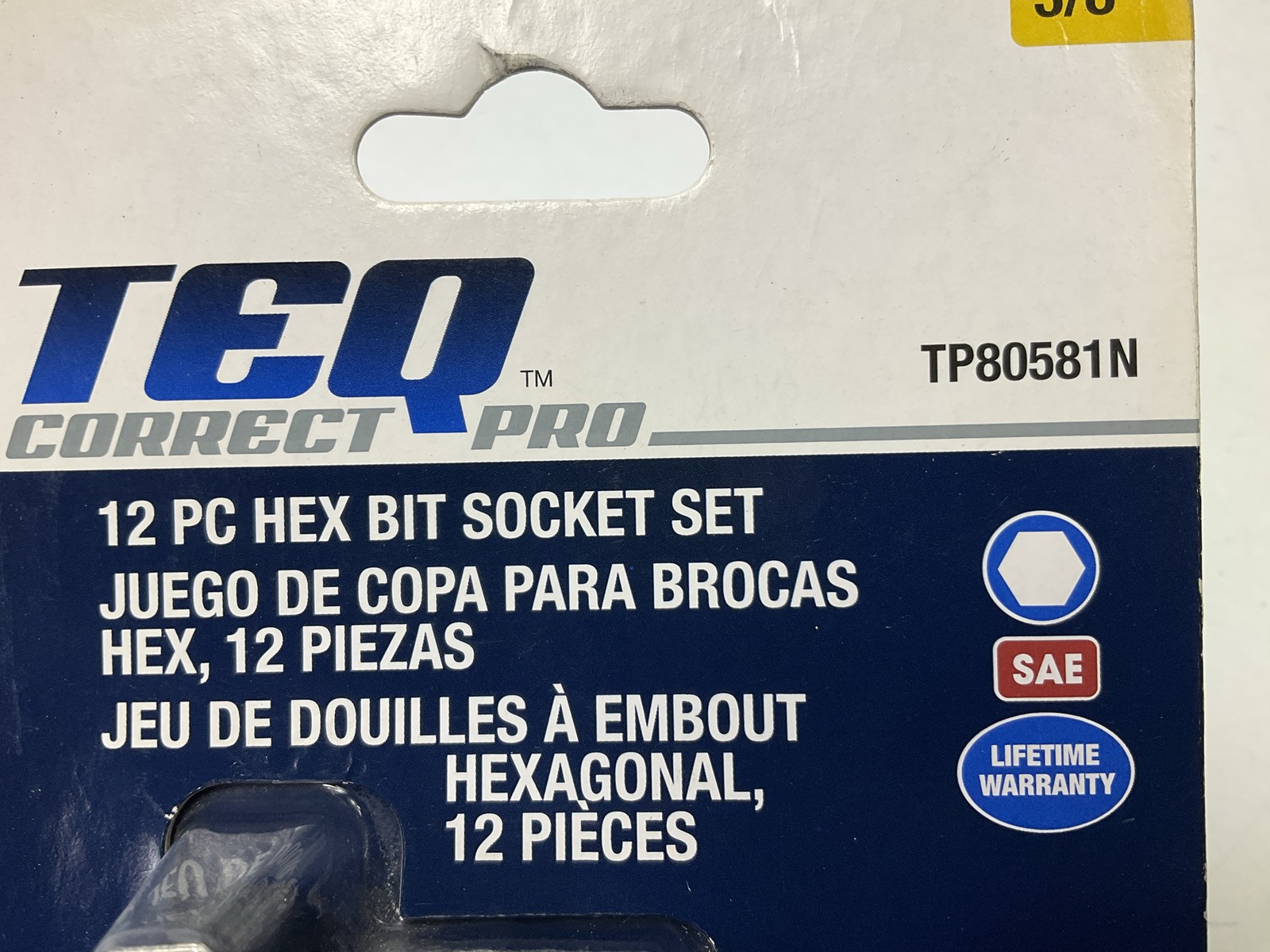 TEQ Professional TP80581N 12-Piece 3/8″ Drive Hex Bit Socket Set (SAE)