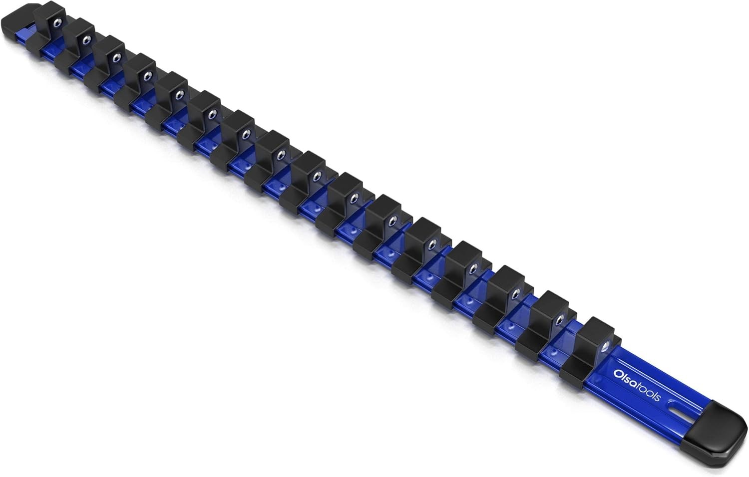 Socket Organizer – 1/2-Inch Drive Socket Holder Rail – Blue Aluminum Socket Rail