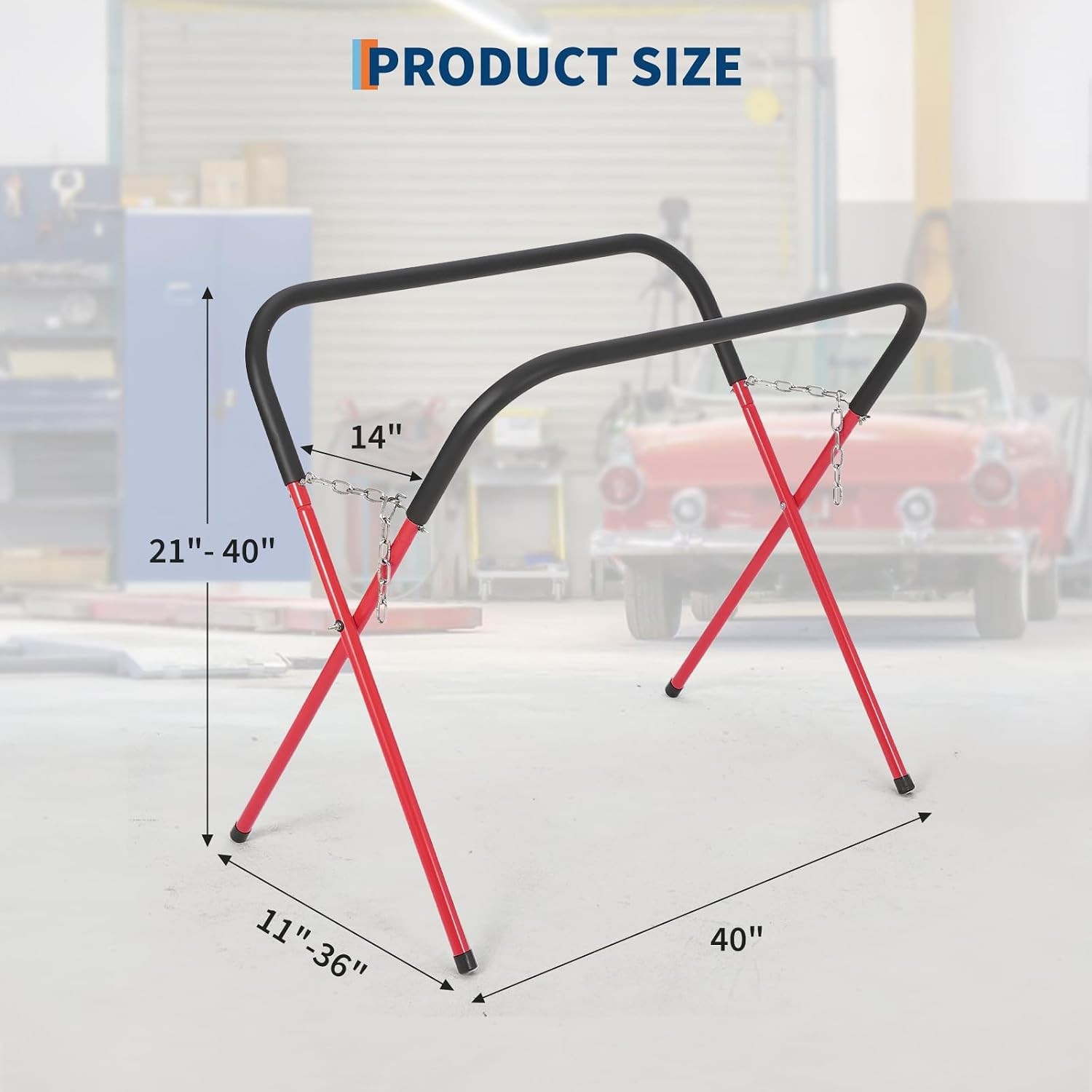 1/2/3/4 Pcs Folding Work Stand Portable Automotive Fender Bumper Stand Red 500LB