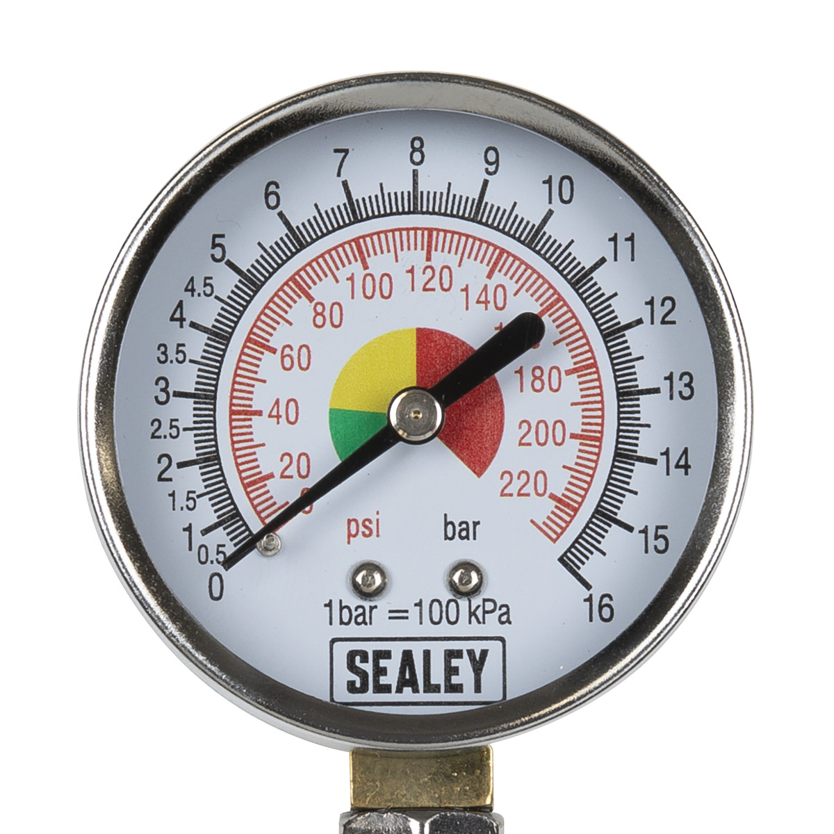 Sealey TSTPG34 Twin Connector Tyre Pressure Gauge 0-220psi