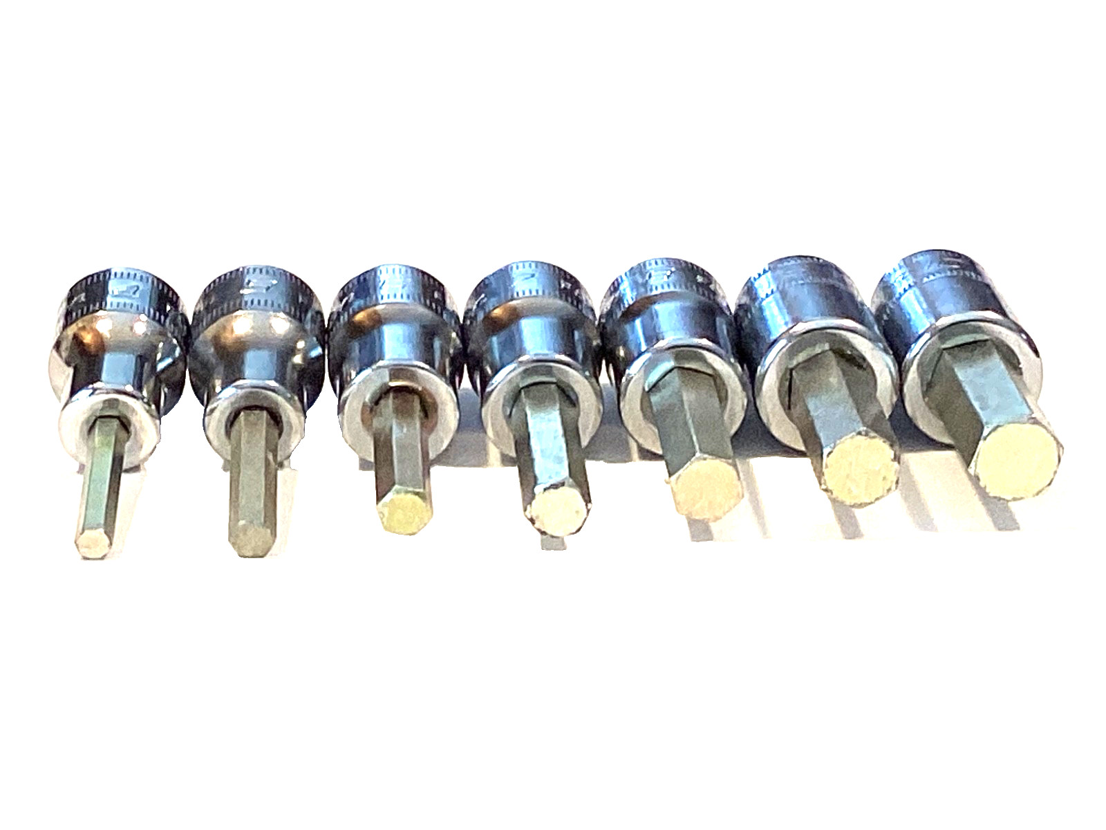 Snap On NEW 7 Piece 3/8″ Drive Metric Hex Bit Socket Set 4MM To 10MM 207EFAMY