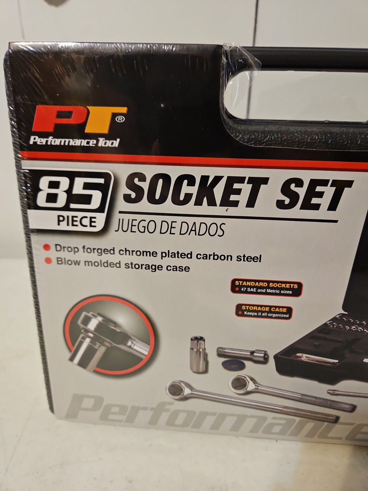 Performance Tool Kit 85 Piece Socket Set SAE & METRIC Chrome Finish W/ Case