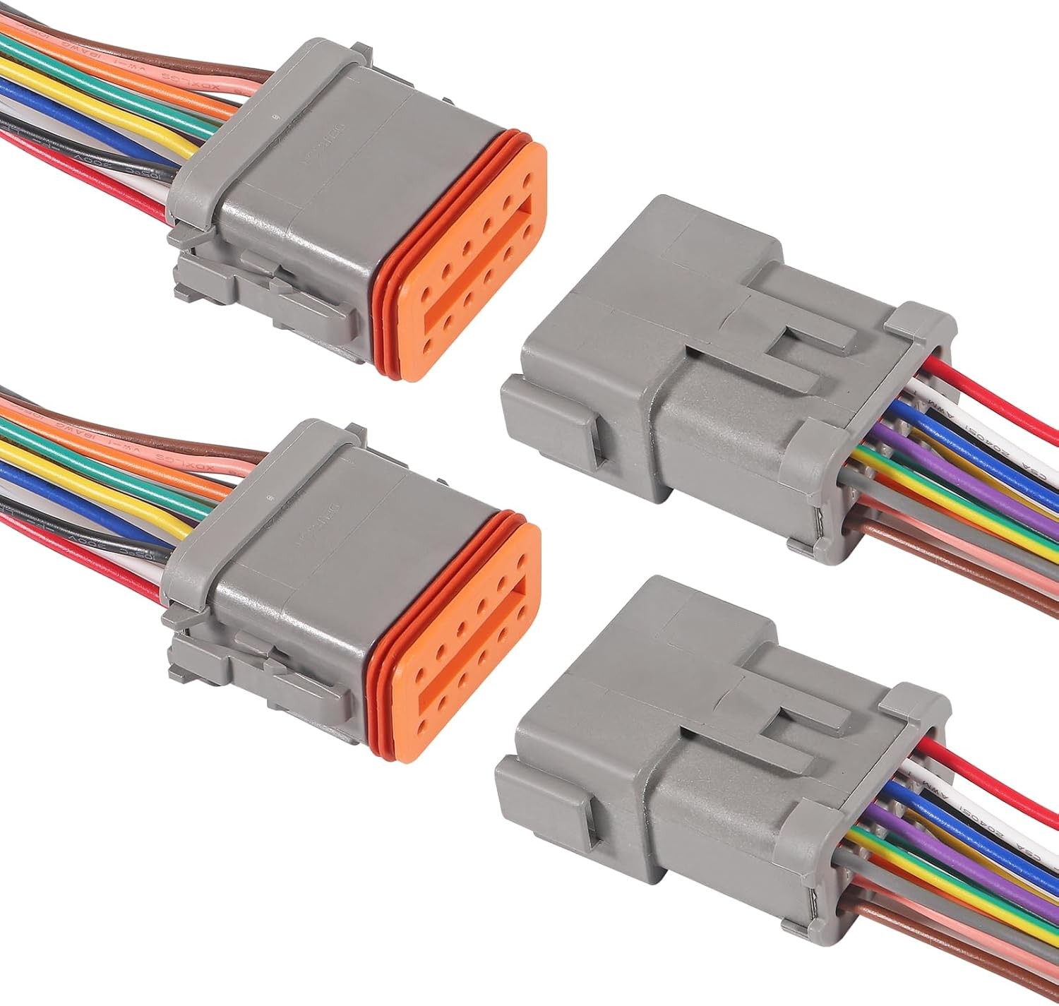 2 Pair 12 Pin Connector Wiring 12 Wire Way Waterproof Automotive 12 pin