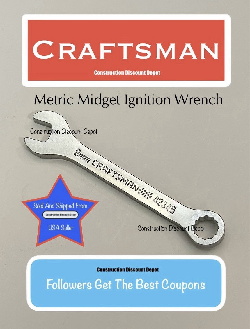 Craftsman 8mm Midget Ignition Combination Wrench 42346 8 mm