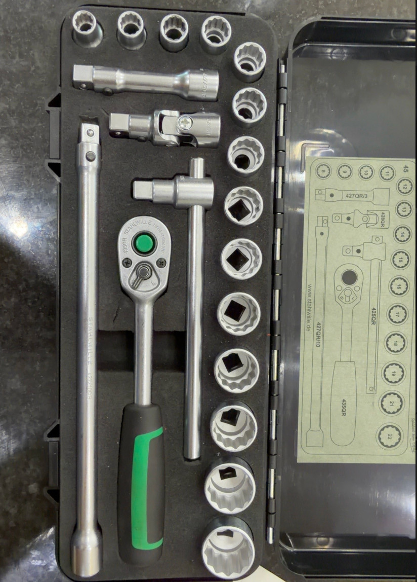 STAHLWILLE 45/14/5IQR 3/8″ Drive Metric Socket Set 8-22mm Complete Germany