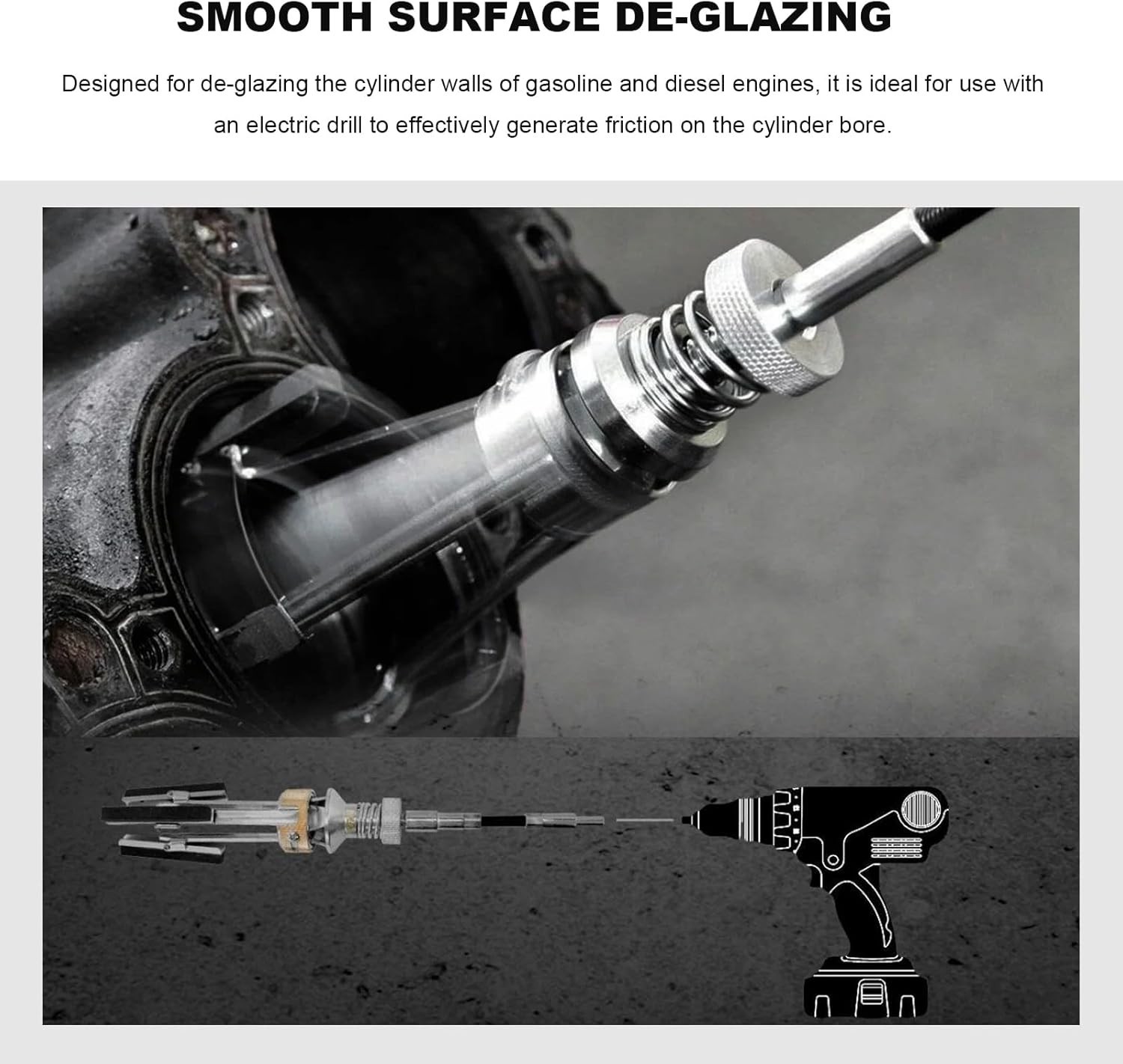 High-Quality Brake Piston Honing Tool – 220 Grit, 8.2″ Long for Small Engines