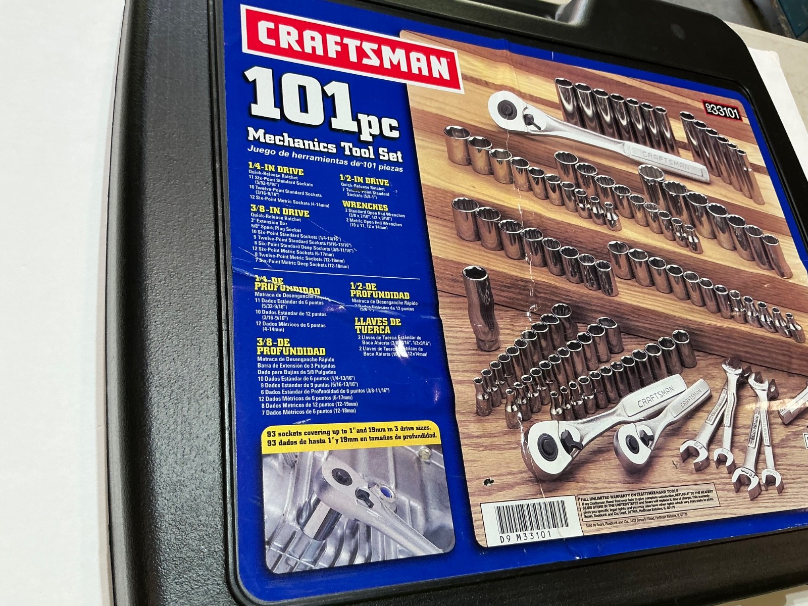 New Craftsman 101pc Metric & SAE Socket Set 1/4 3/8 1/2 Drive 33101 USA open box
