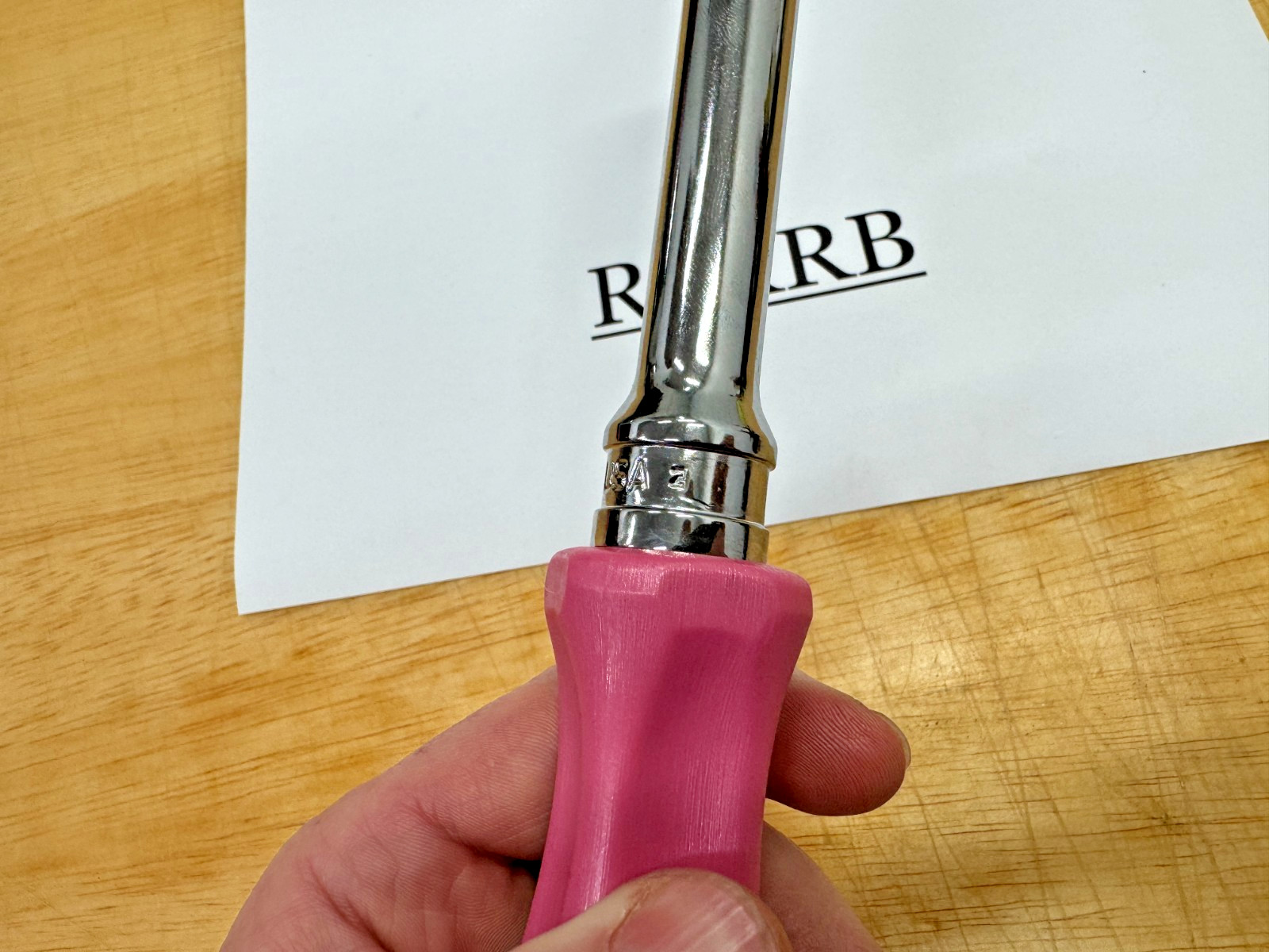 Snap-on Tools USA PEARL PINK 1/2″ Drive Hard Grip Ratchet SHD80APP RARE NOS